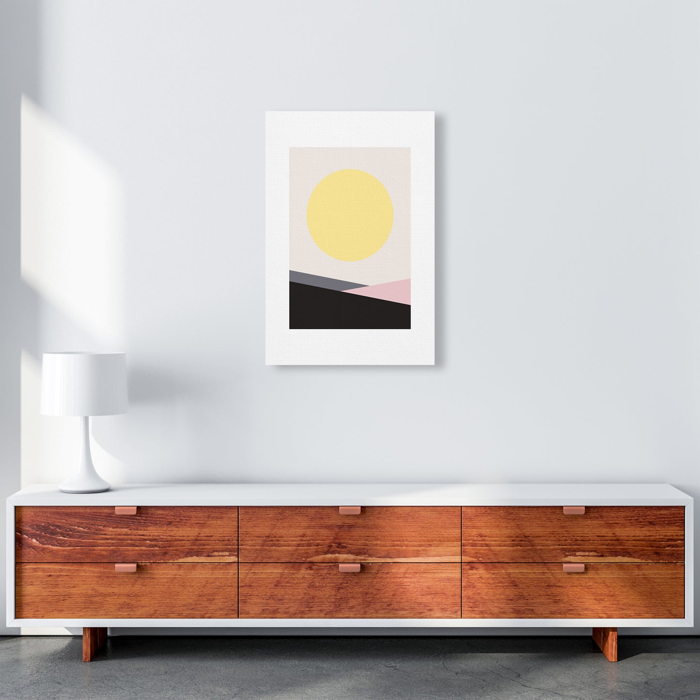 Mila Pink Big Sun N7 Art Print by Pixy Paper A2 Canvas