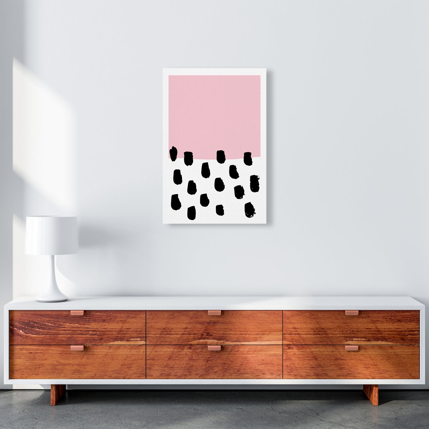 Pink Polka Neon Funk Art Print by Pixy Paper A2 Canvas