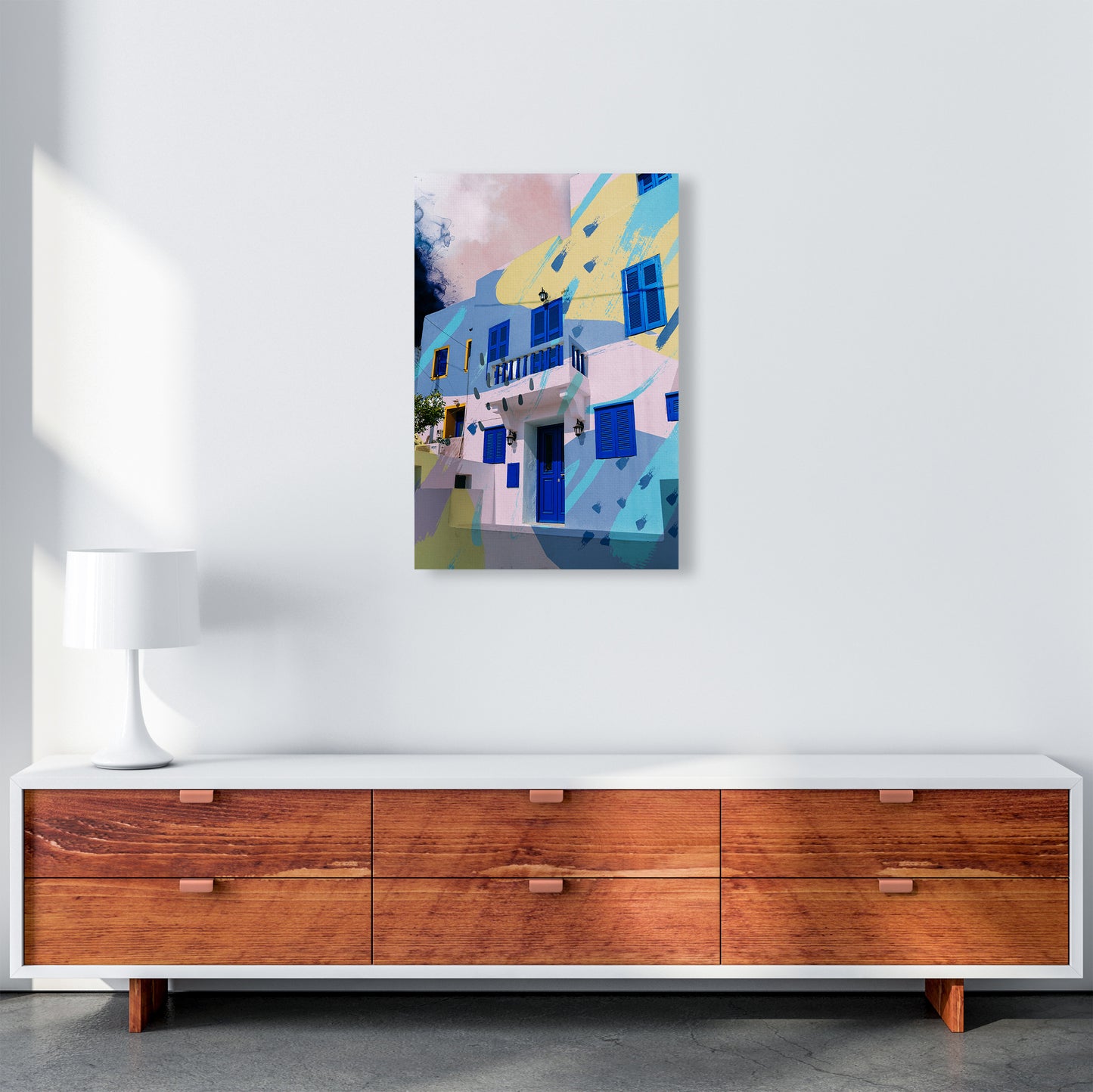 Buliding Pop Art Print by Pixy Paper A2 Canvas