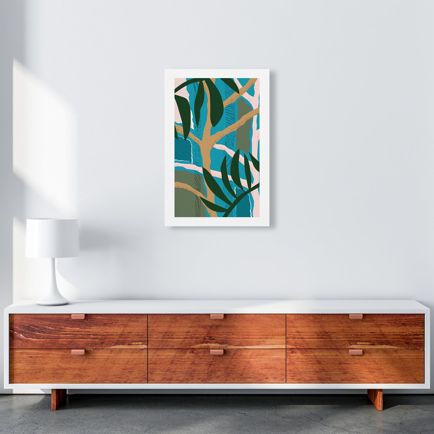 Jungle Tree Abstract Art Print by Pixy Paper A2 Canvas