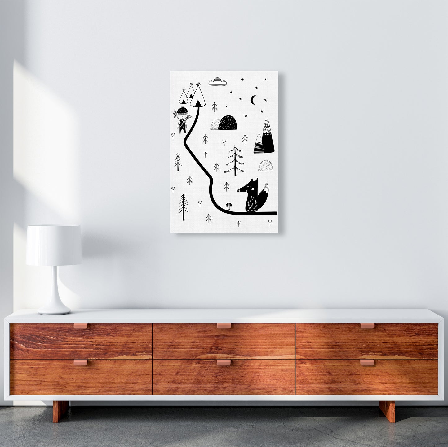 Little Explorer Winding Road Art Print by Pixy Paper A2 Canvas