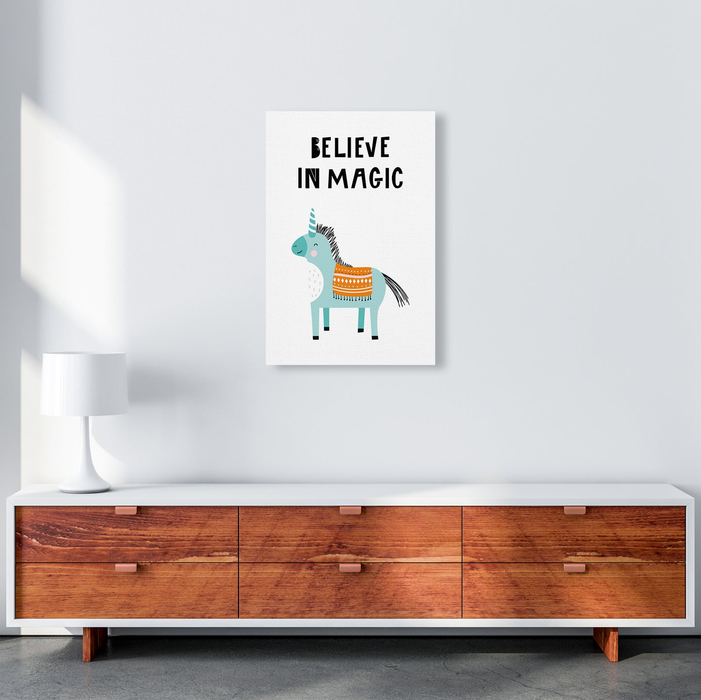 Believe In Magic Animal Pop Art Print by Pixy Paper A2 Canvas