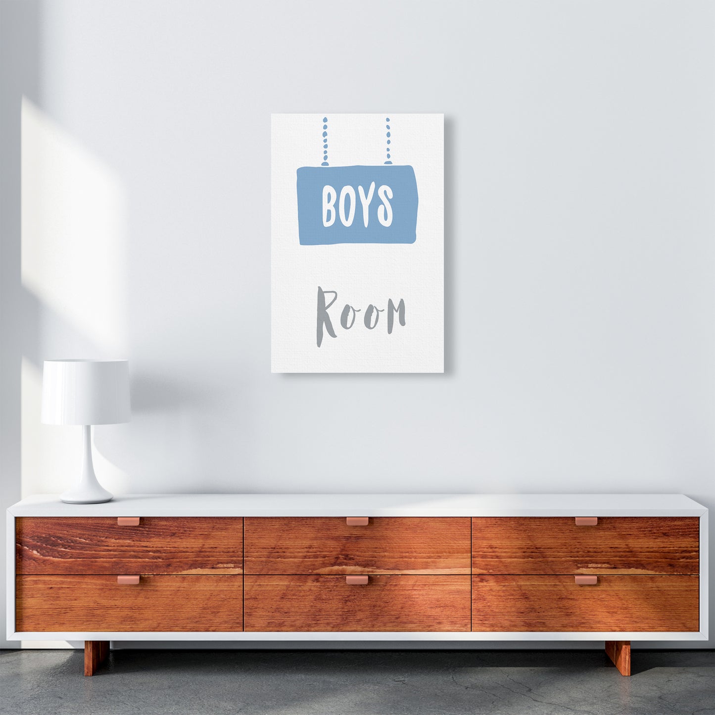 Boys Room Blue Art Print by Pixy Paper A2 Canvas