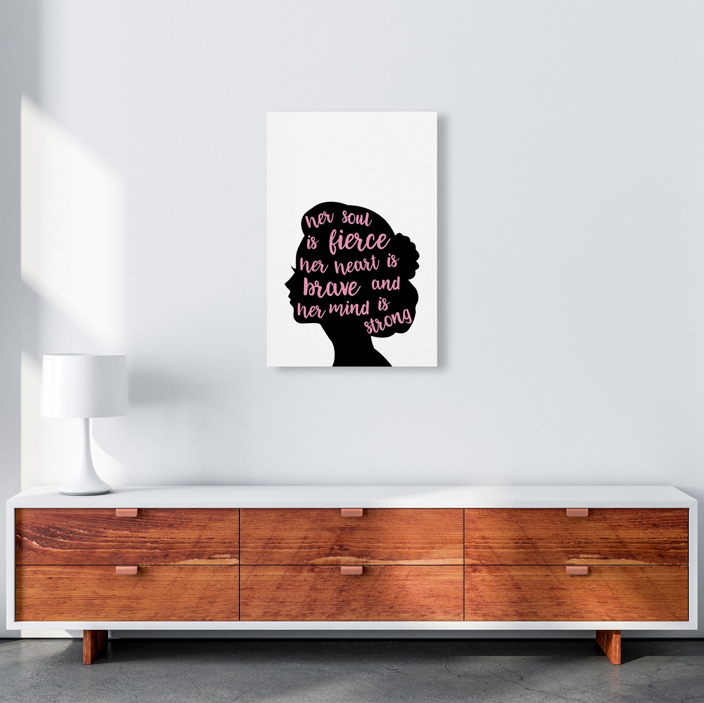 Her Soul Is Fierce Pink Art Print by Pixy Paper A2 Canvas