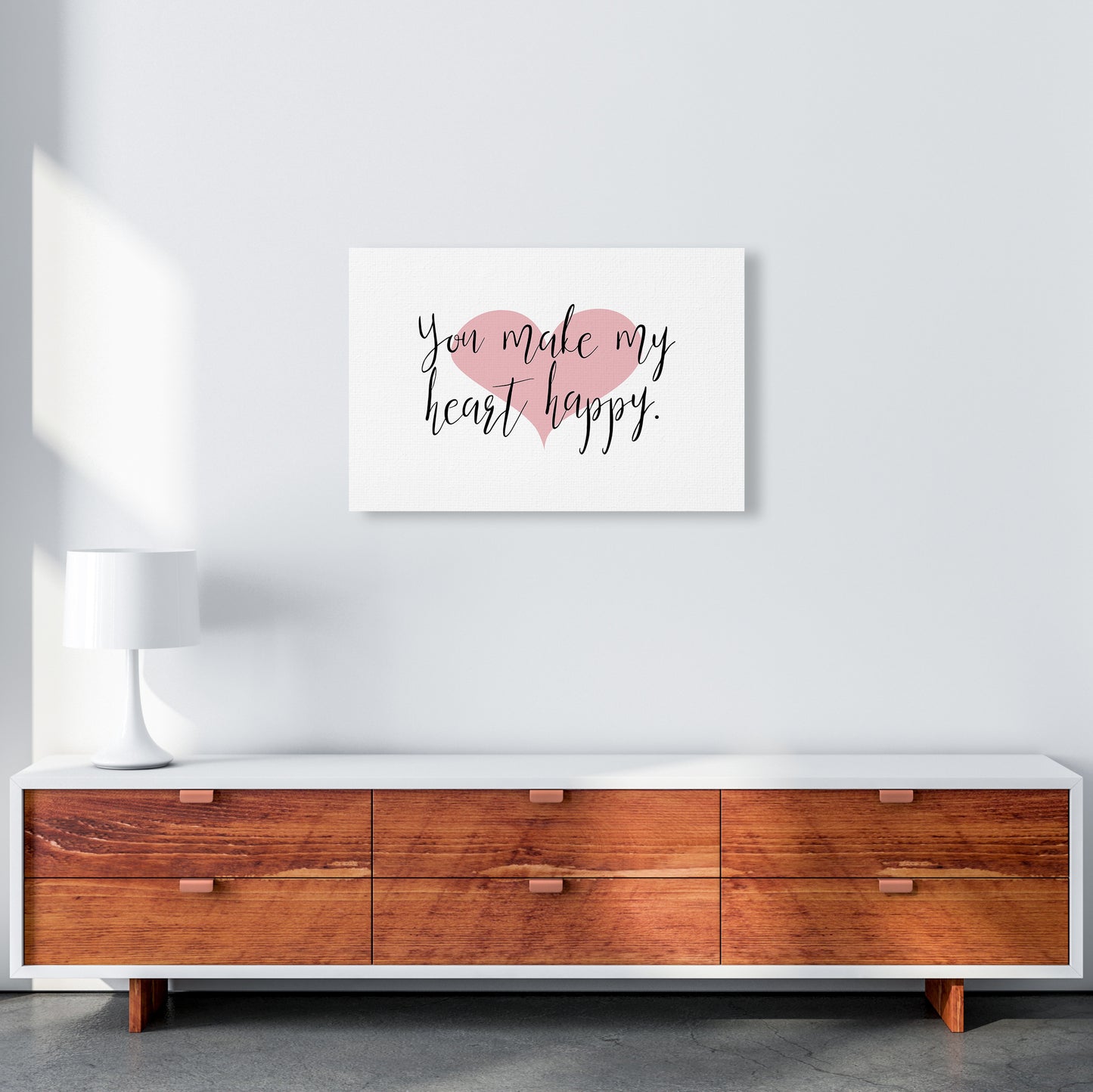 You Make My Heart Happy Art Print by Pixy Paper A2 Canvas