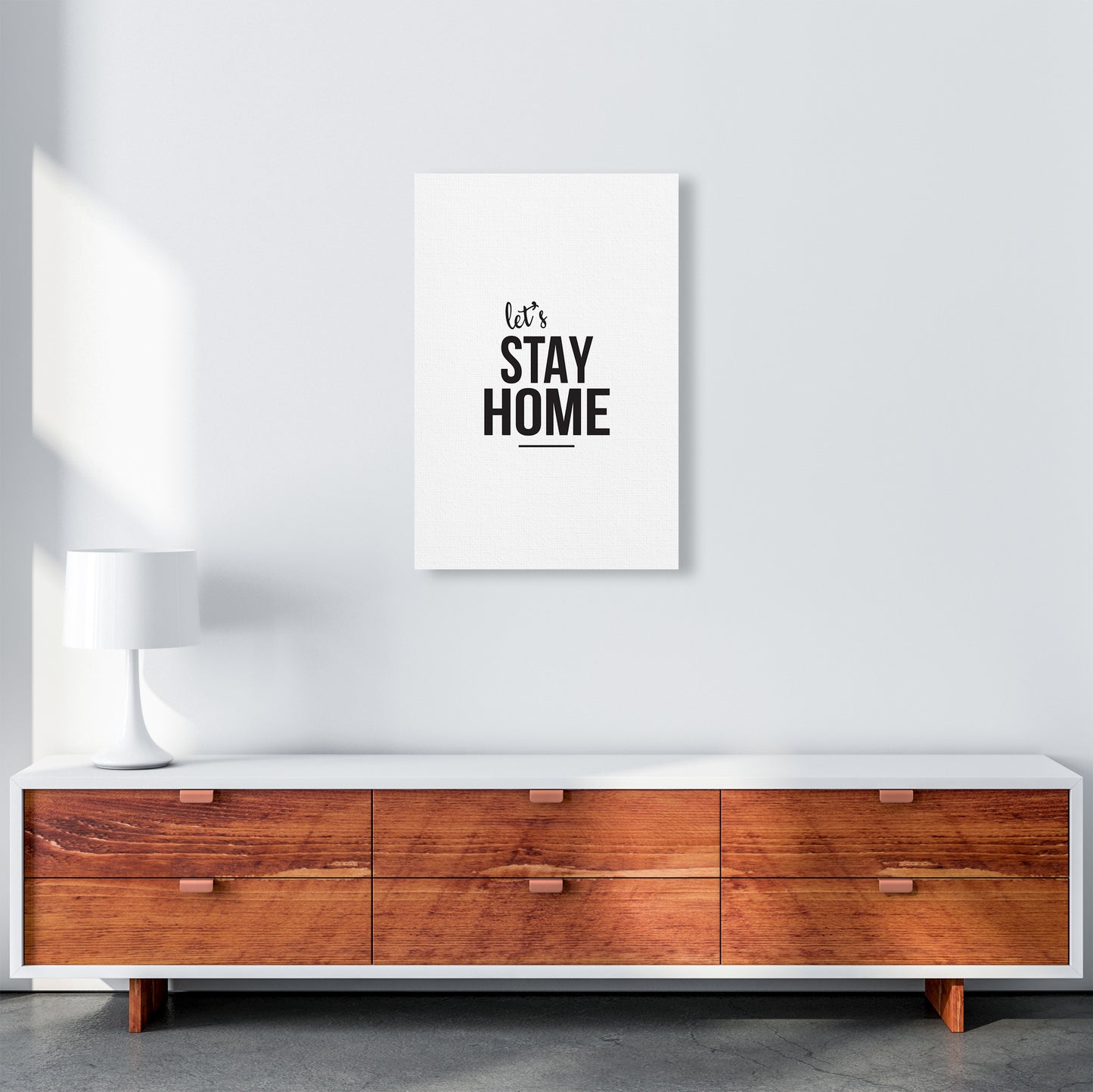Let'S Stay Home Art Print by Pixy Paper A2 Canvas