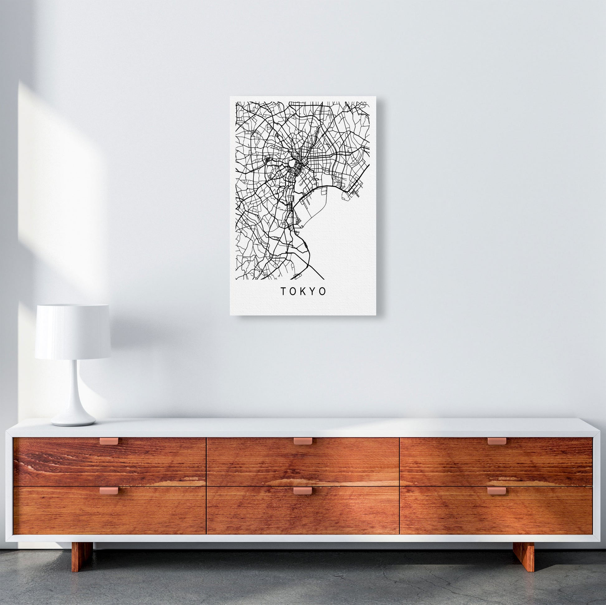Tokyo Map Art Print by Pixy Paper A2 Canvas