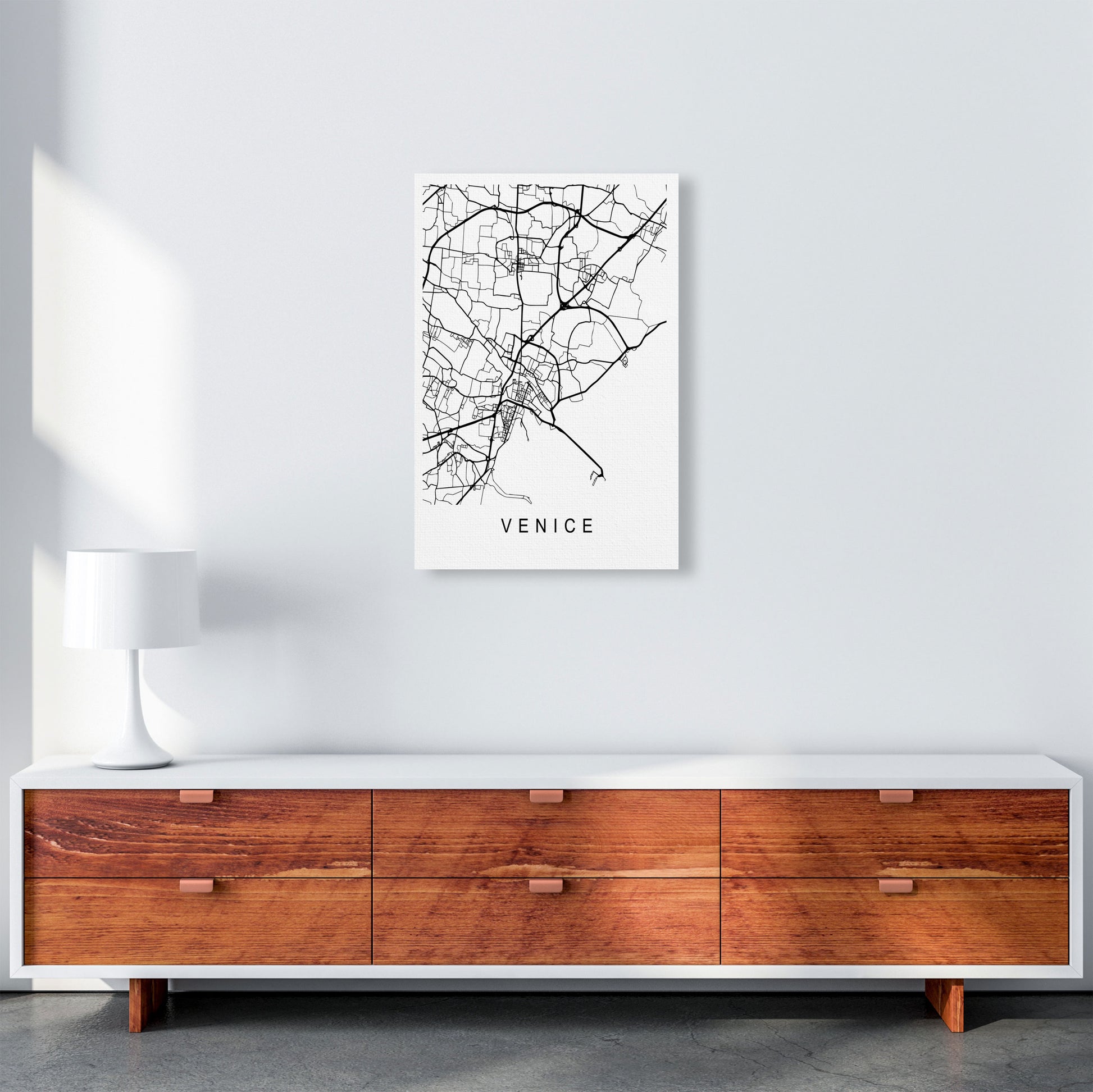 Venice Map Art Print by Pixy Paper A2 Canvas