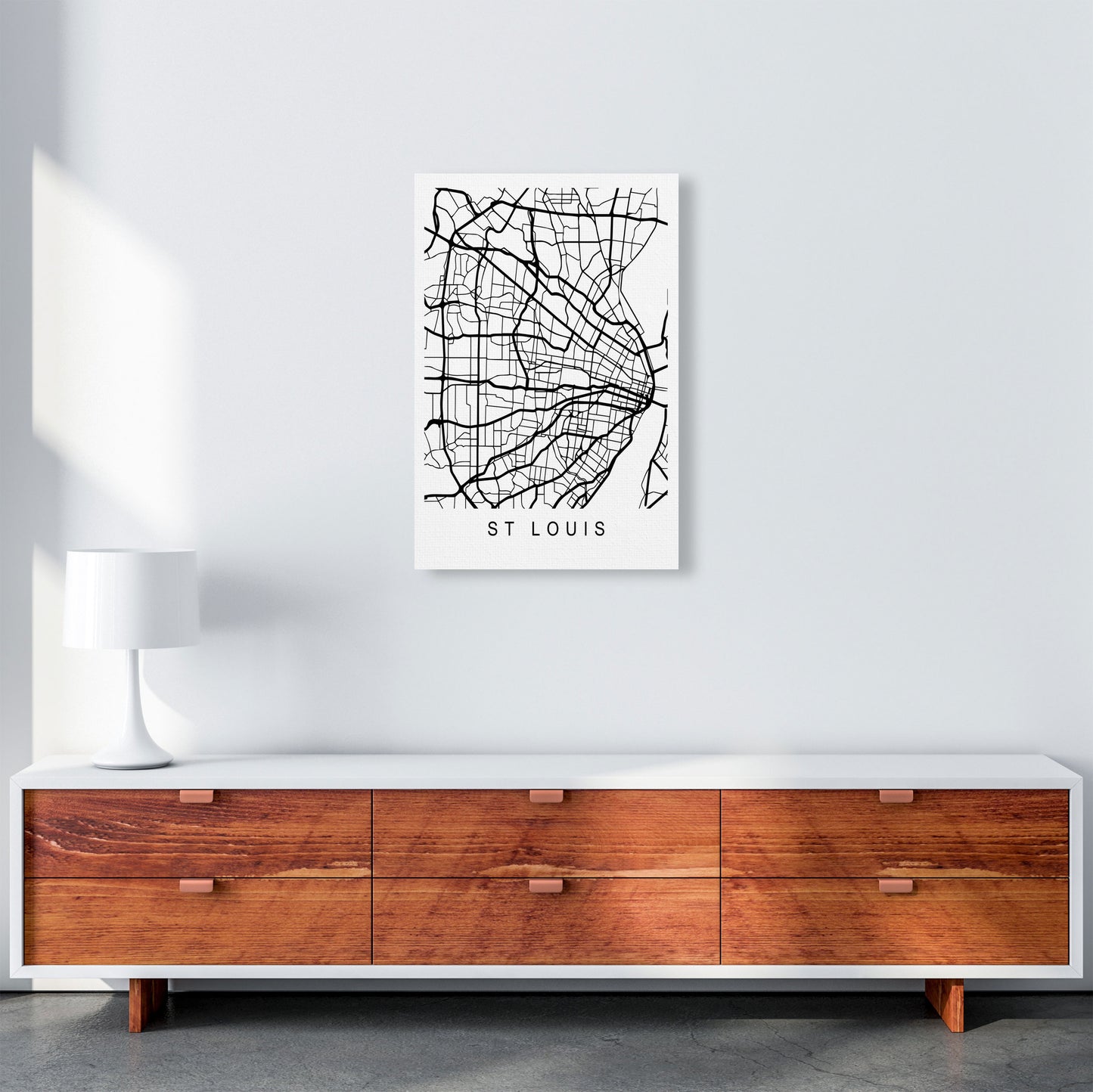 St Louis Map Art Print by Pixy Paper A2 Canvas