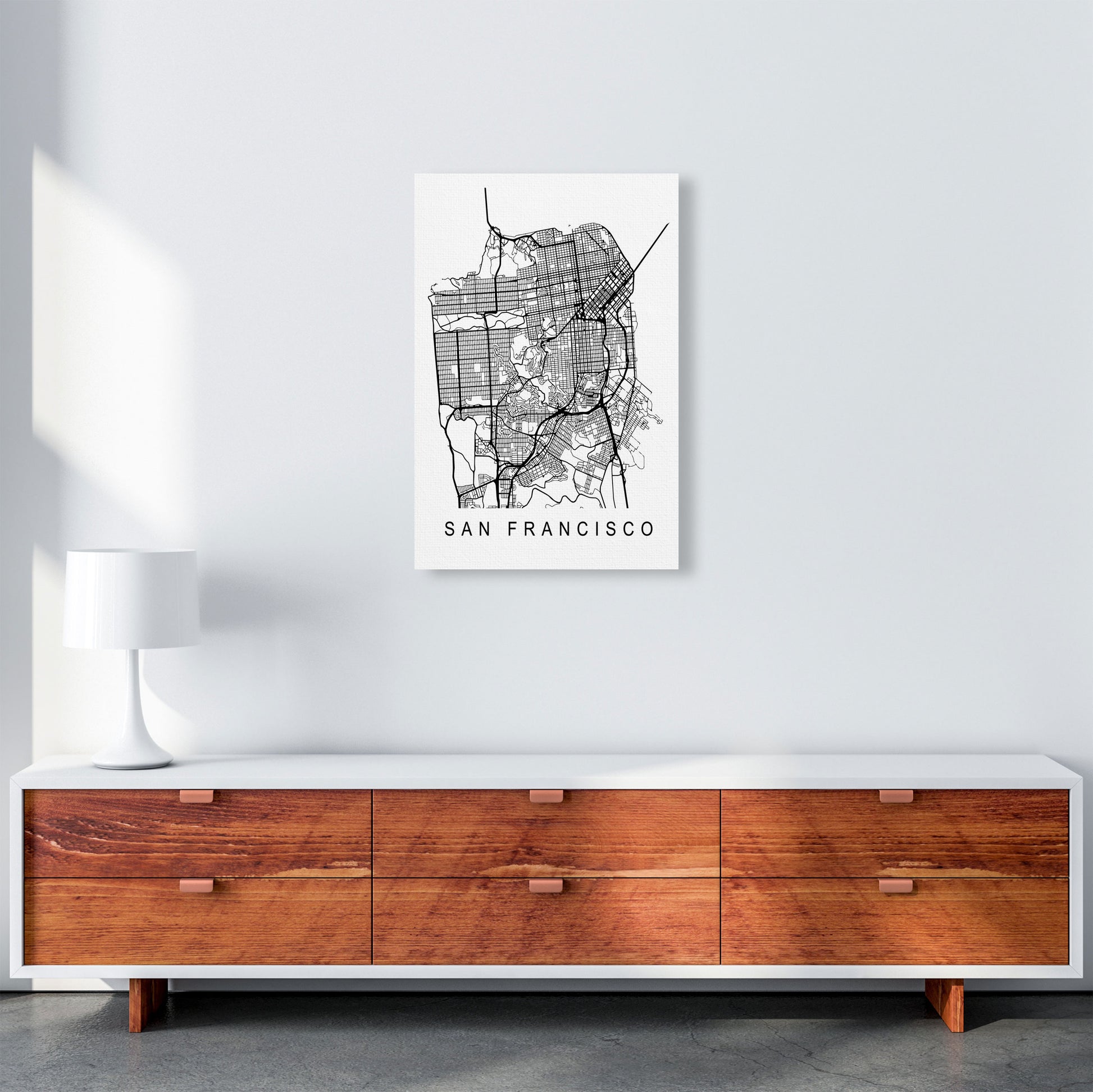 San Francisco Map Art Print by Pixy Paper A2 Canvas