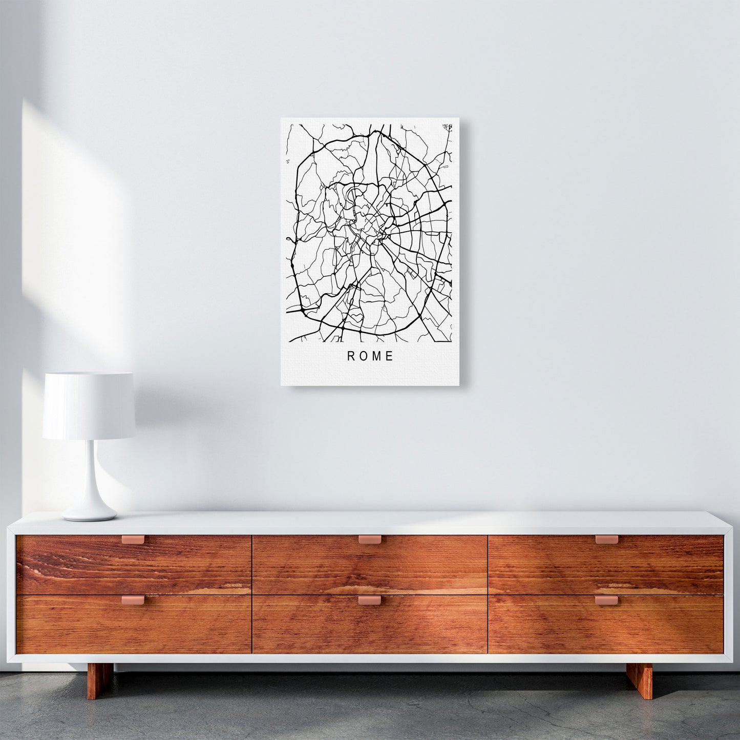 Rome Map Art Print by Pixy Paper A2 Canvas