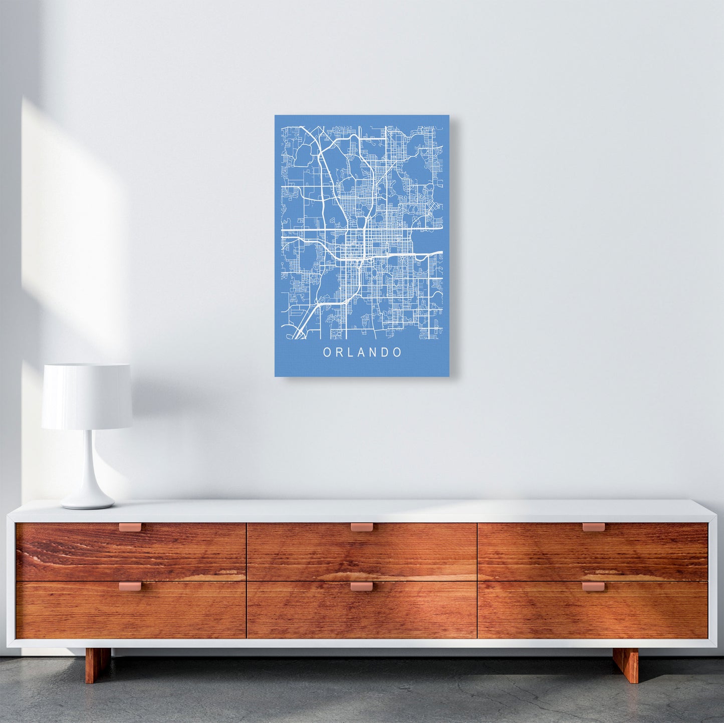 Orlando Map Blueprint Art Print by Pixy Paper A2 Canvas