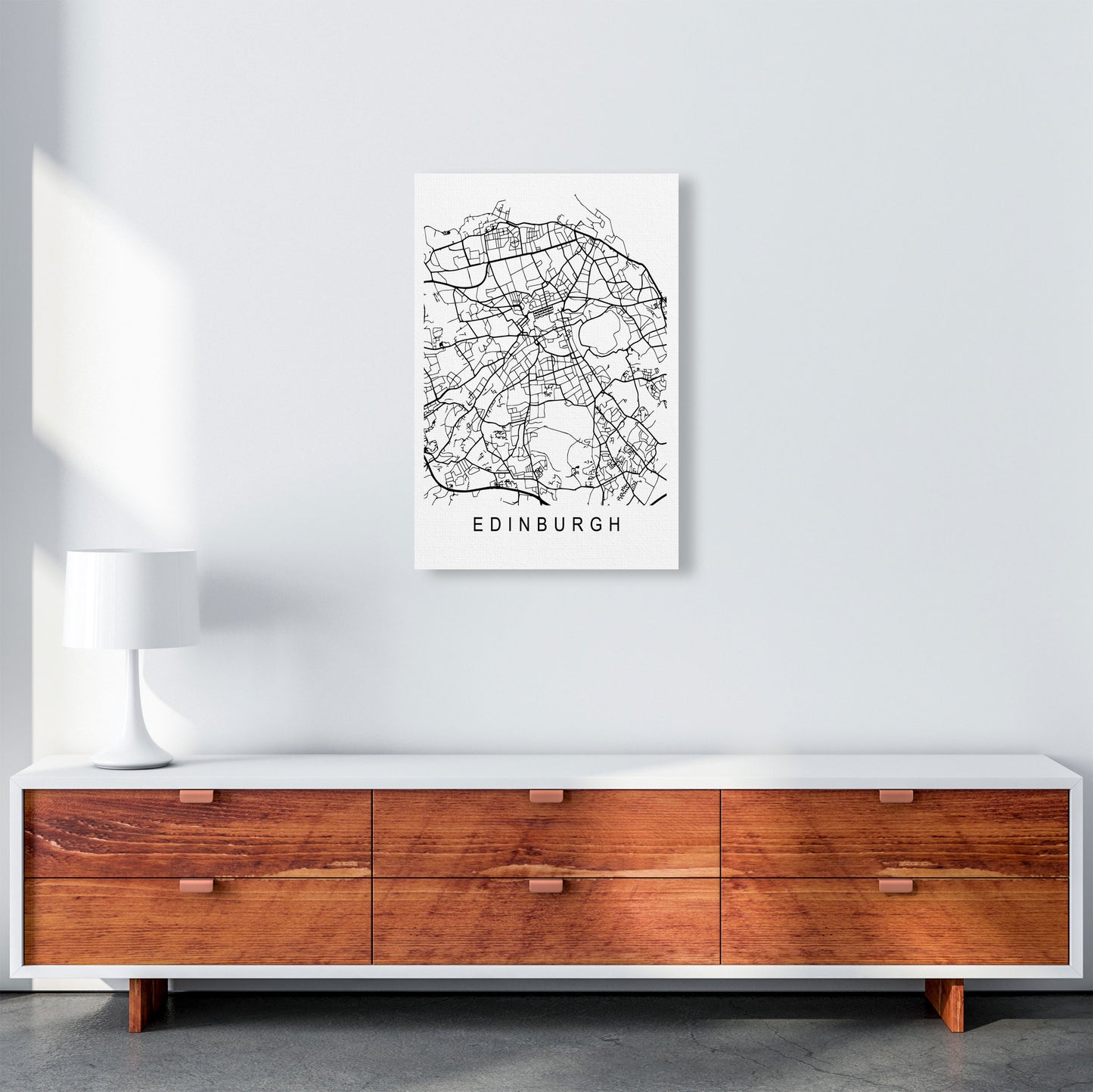 Edinburgh Map Art Print by Pixy Paper A2 Canvas