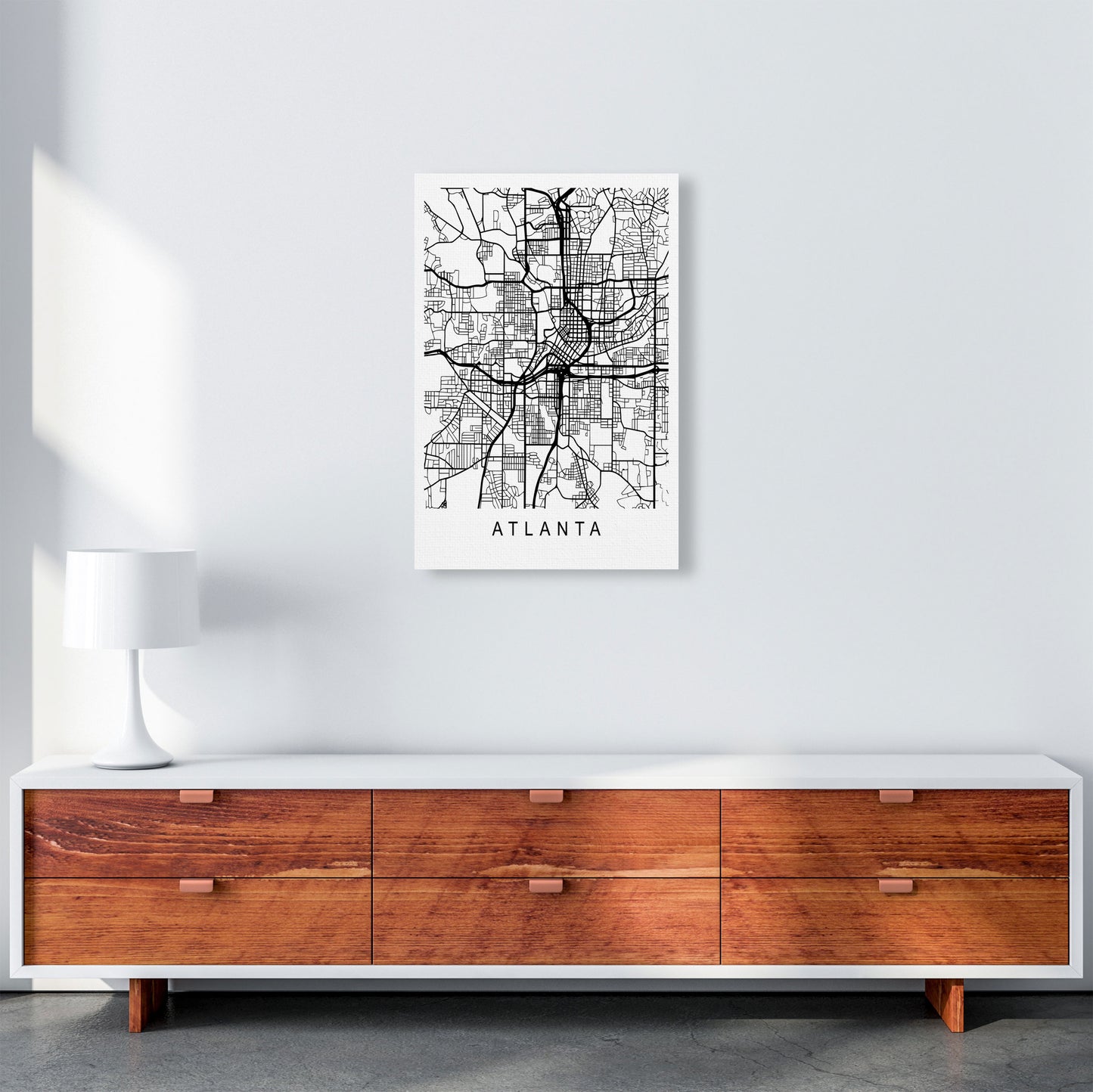 Atlanta Map Art Print by Pixy Paper A2 Canvas