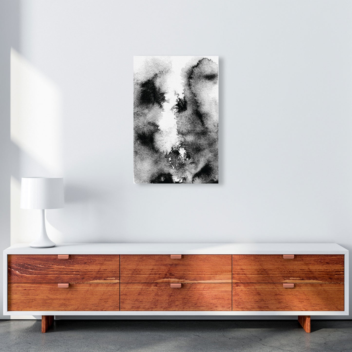 Majestic Monochrome Watercolour 10 Art Print by Pixy Paper A2 Canvas