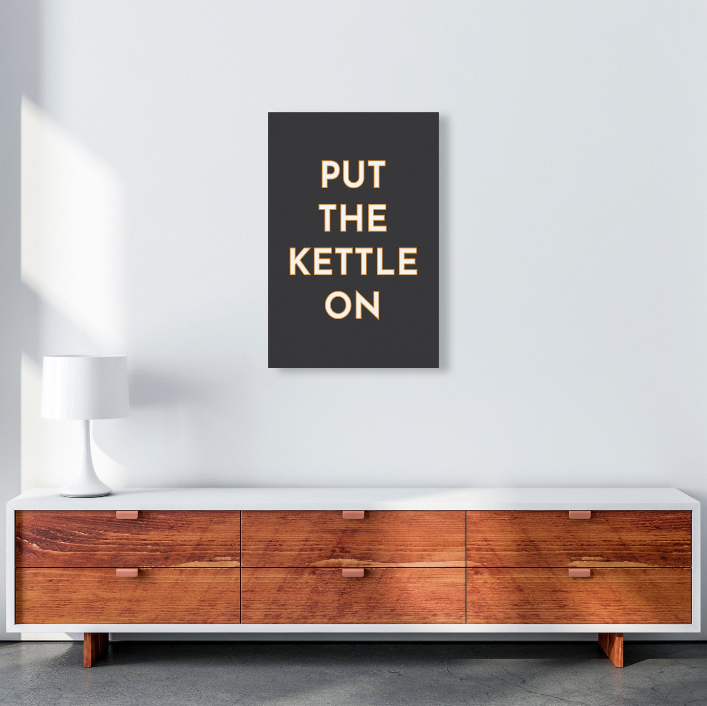 Put The Kettle On Art Print by Pixy Paper A2 Canvas