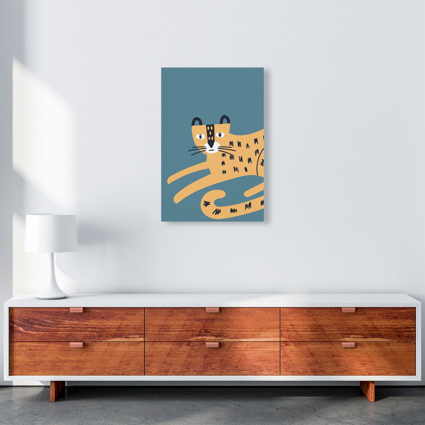 Wild animal Neutral kids Art Print by Pixy Paper A2 Canvas