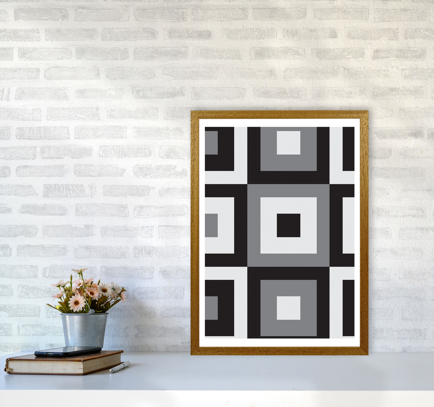 Grey Abstract Patterns 1 Modern Print A2 Print Only