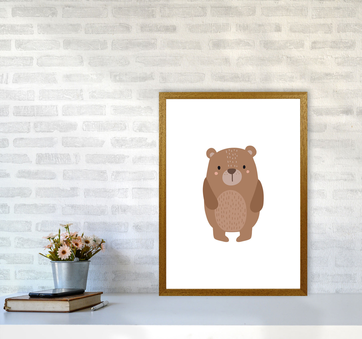 Children's Animals, Bear Modern Print A2 Print Only