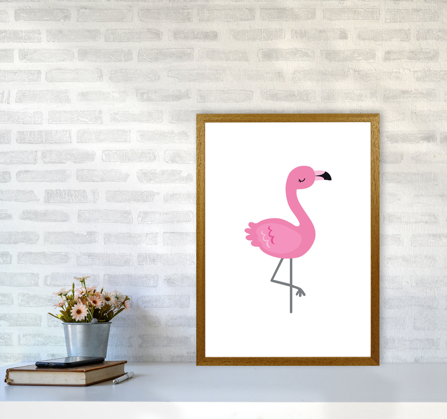 Children's Animals, Flamingo Modern Print A2 Print Only
