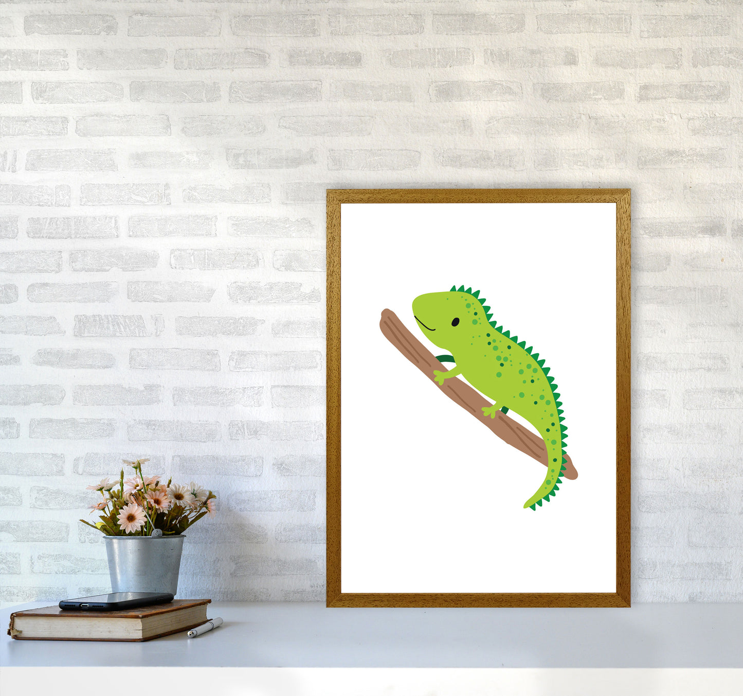 Children's Animals, Iguana Modern Print A2 Print Only