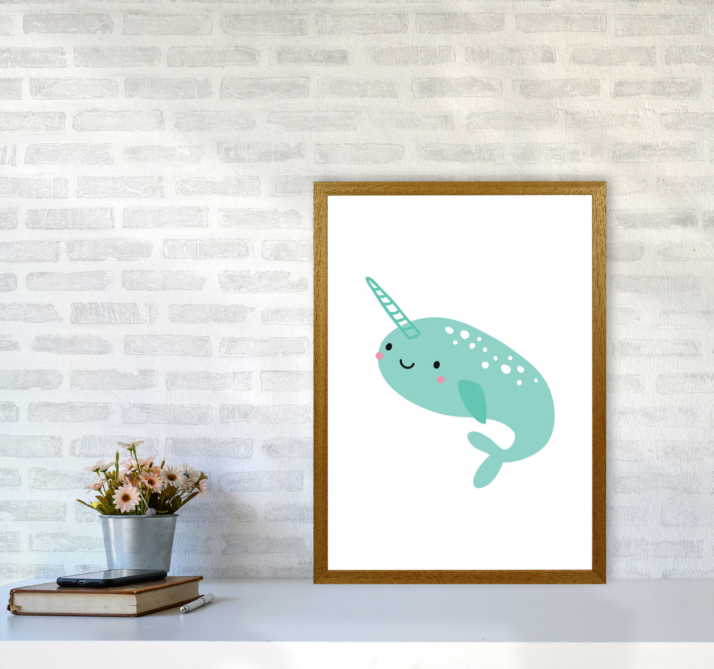 Children's Animals, Narwhal Modern Print A2 Print Only