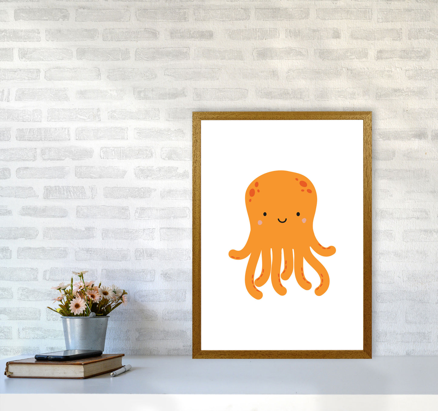 Children's Animals, Octopus Modern Print A2 Print Only