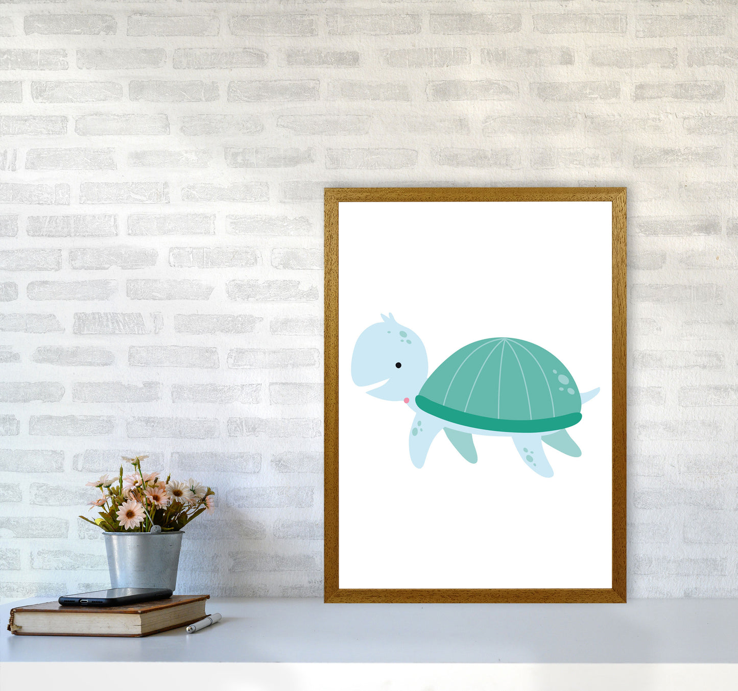 Children's Animals, Turtle Modern Print A2 Print Only