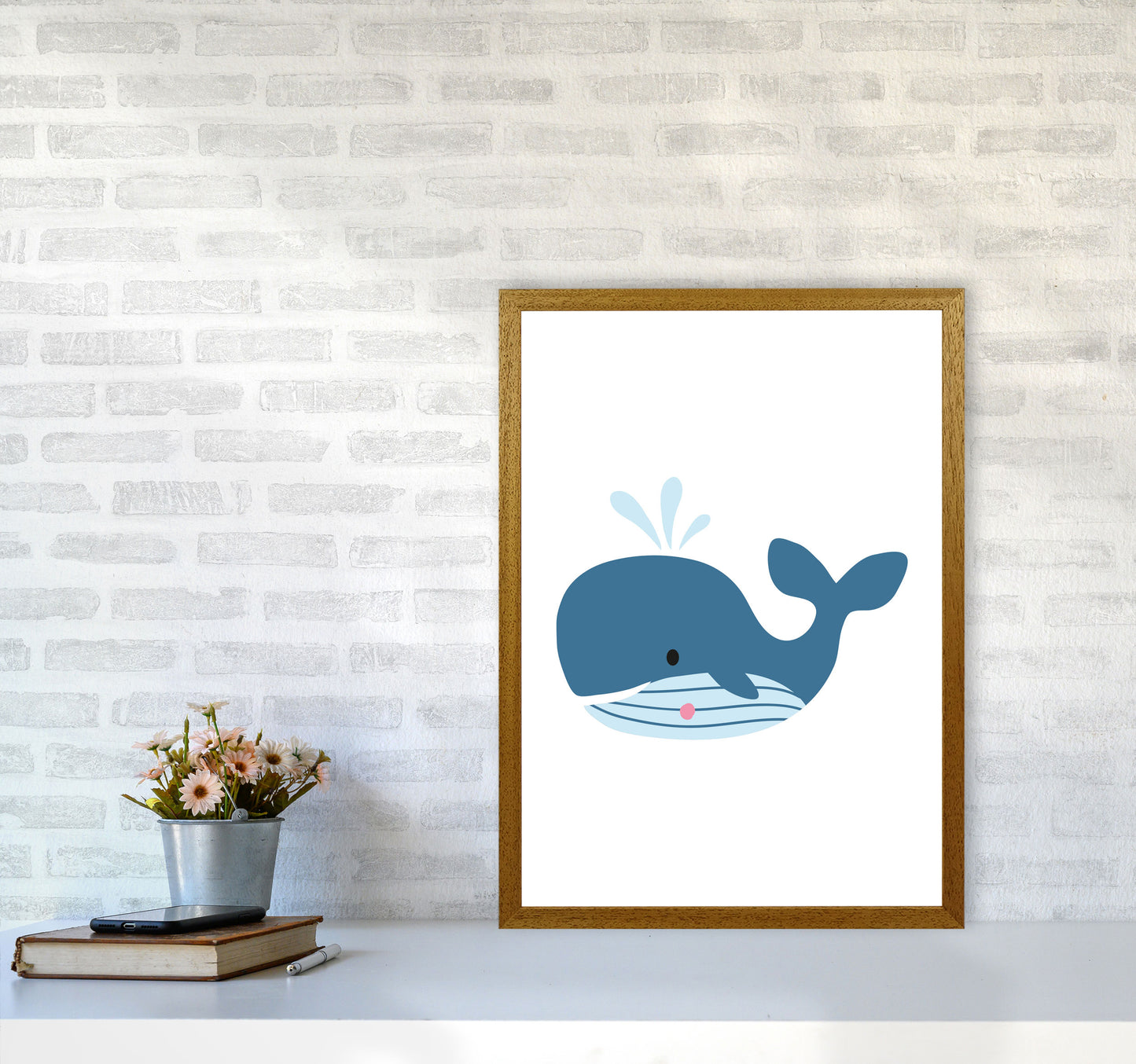 Children's Animals, Whale Modern Print A2 Print Only