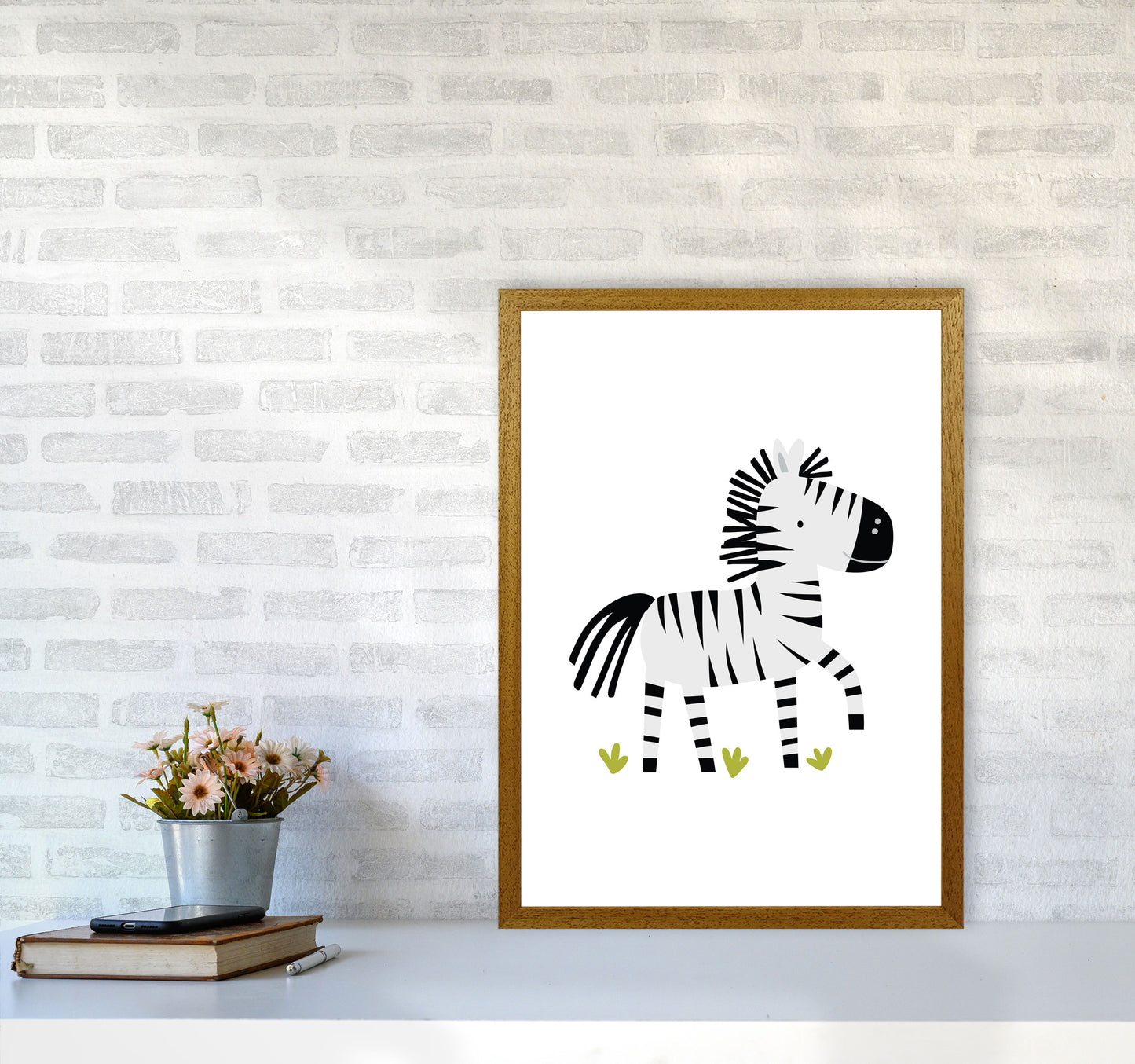 Children's Animals, Zebra Modern Print A2 Print Only