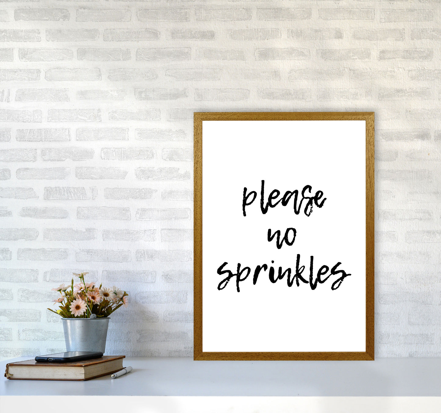 Please No Sprinkles, Bathroom Modern Print, Framed Bathroom Wall Art A2 Print Only