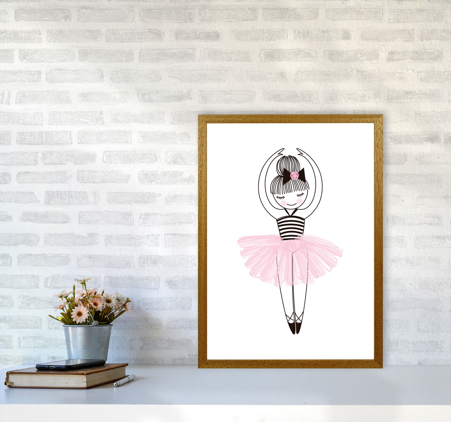 Girl's Ballerina Drawing Multi Set Illustration Wall Art Poster Print A2 Print Only