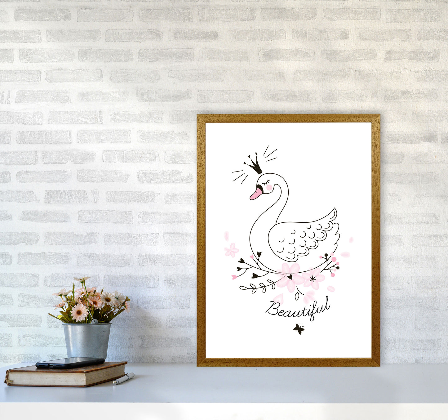 Beautiful Swan Modern Print Animal Art Print A2 Print Only