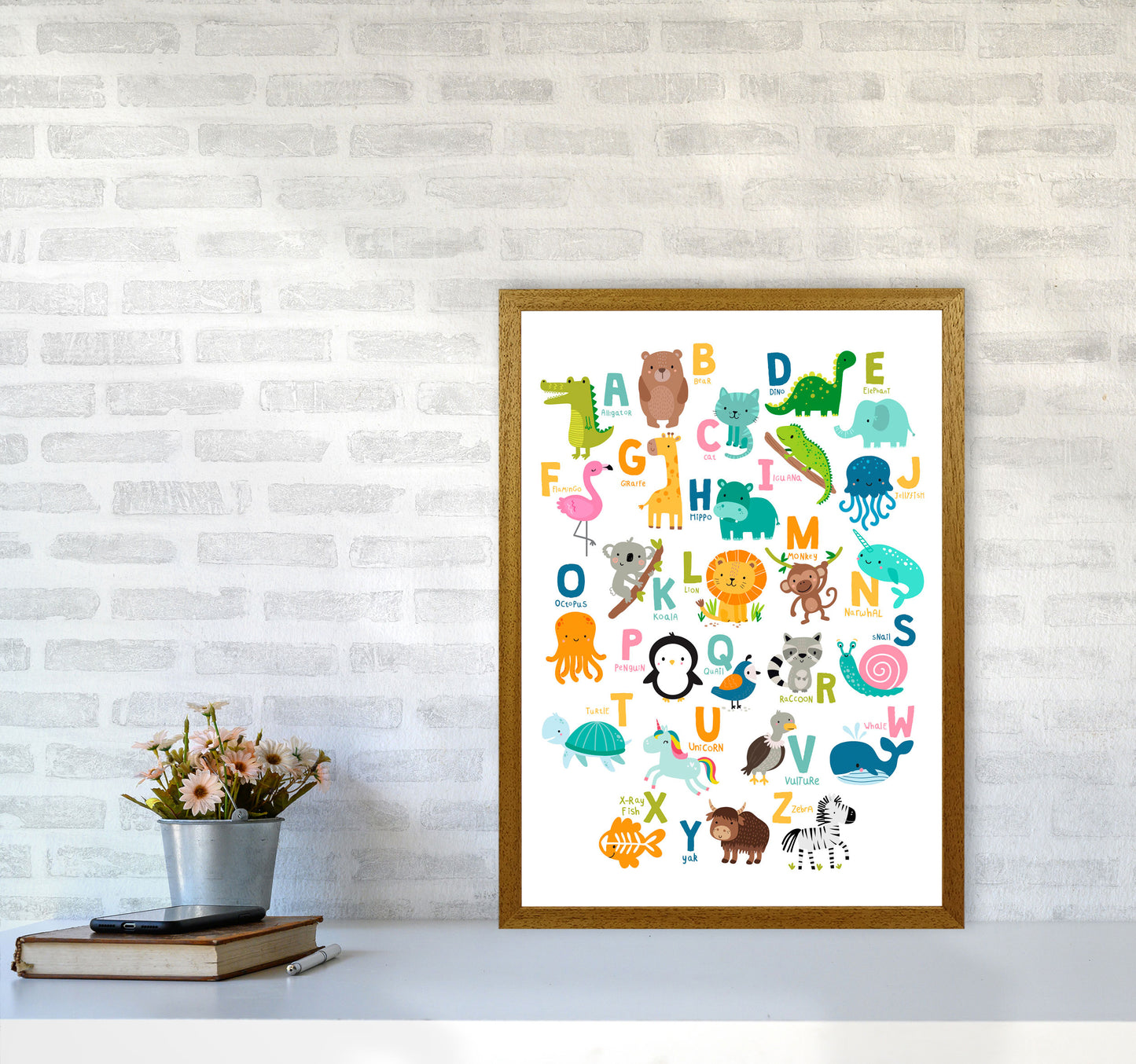 Animal Alphabet Modern Print A2 Print Only