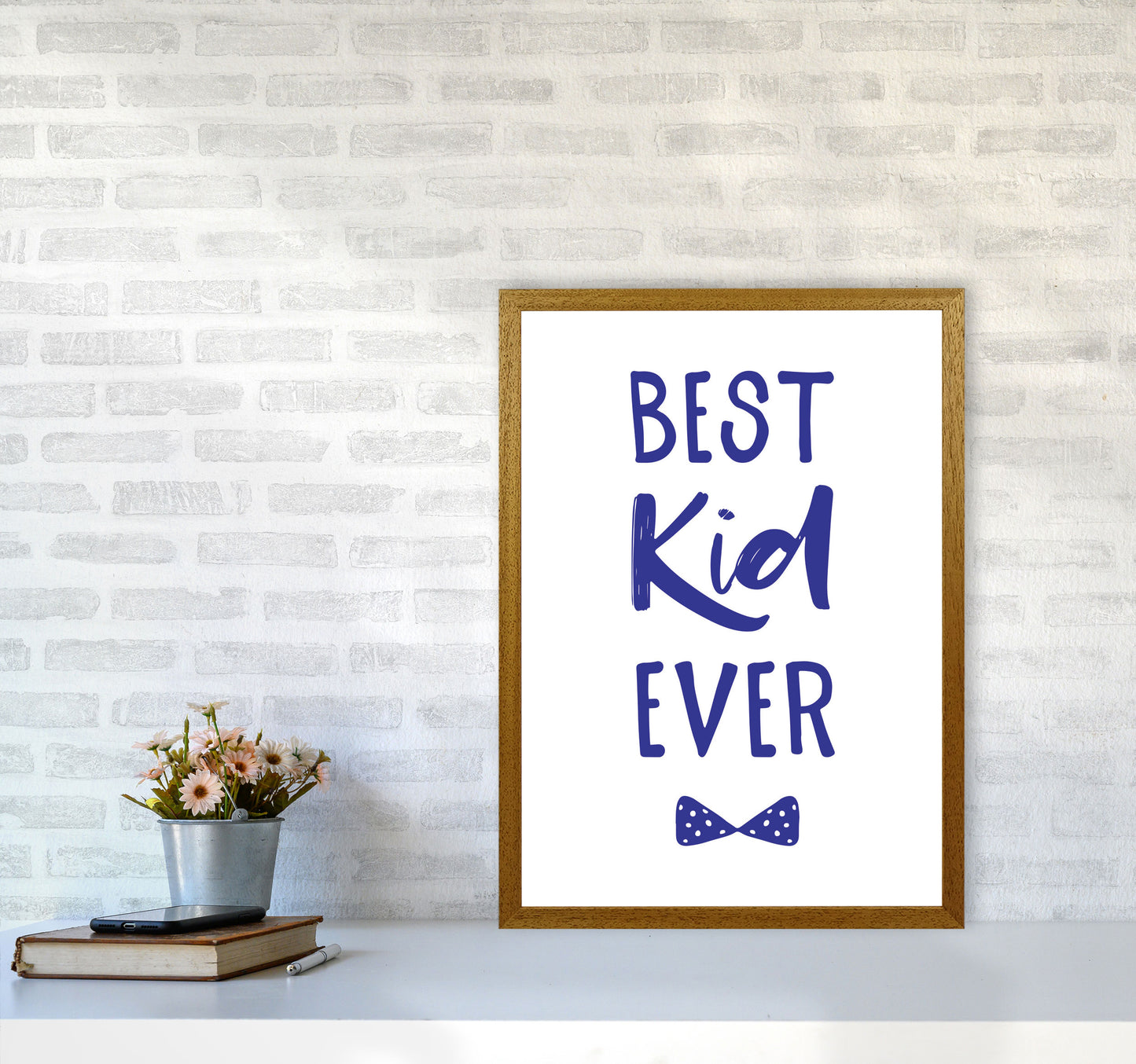 Best Kid Ever Navy Framed Nursey Wall Art Print A2 Print Only