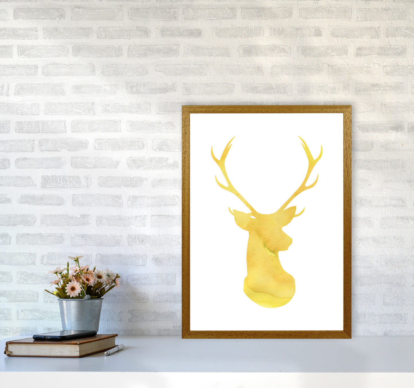 Stags Head Watercolour Modern Print Animal Art Print A2 Print Only