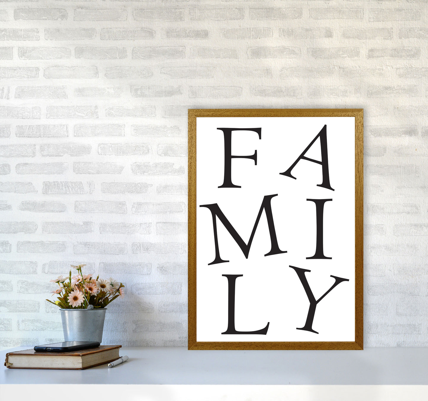 Family Framed Typography Wall Art Print A2 Print Only