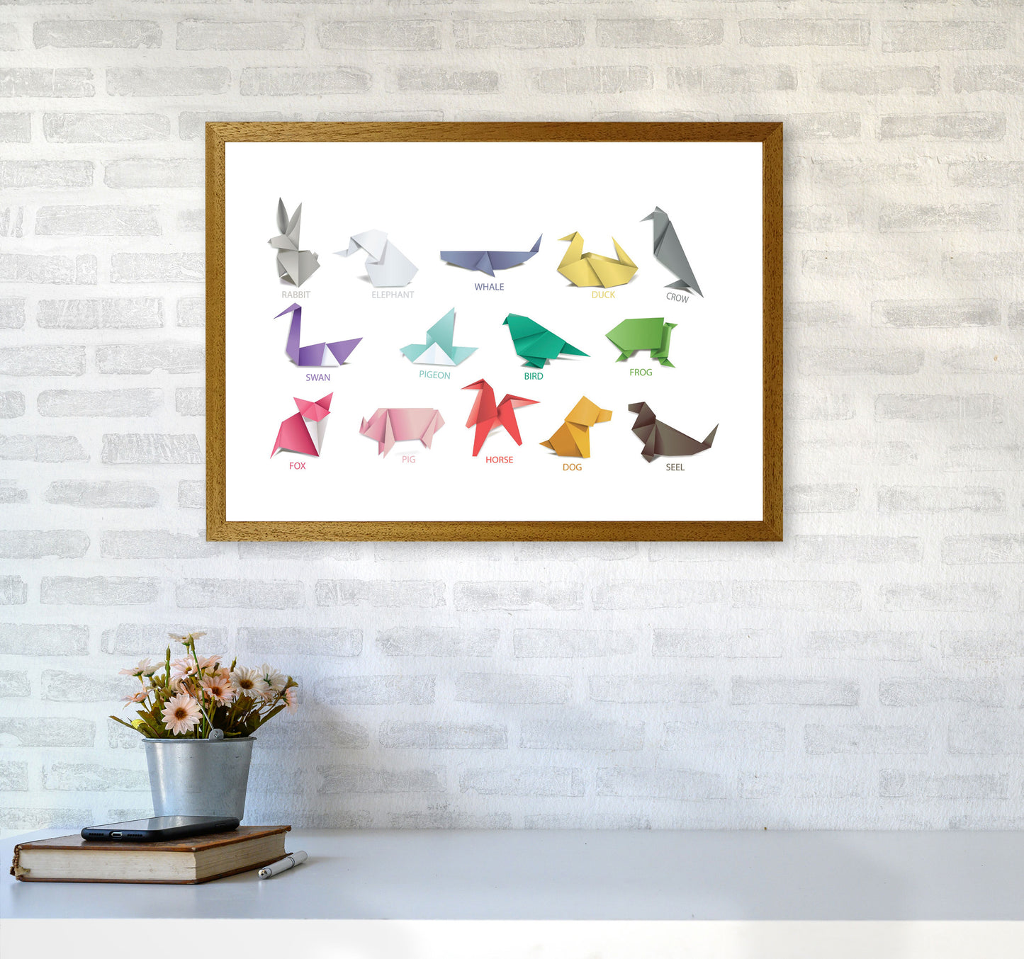 Origami Animals Modern Print A2 Print Only