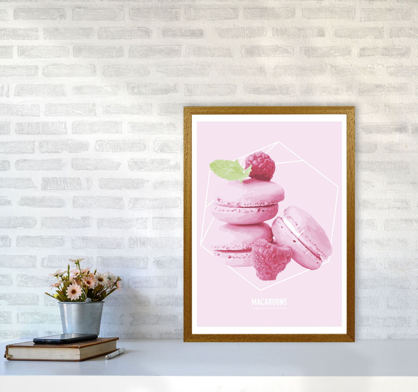 Pink Macaroons Modern Print A2 Print Only