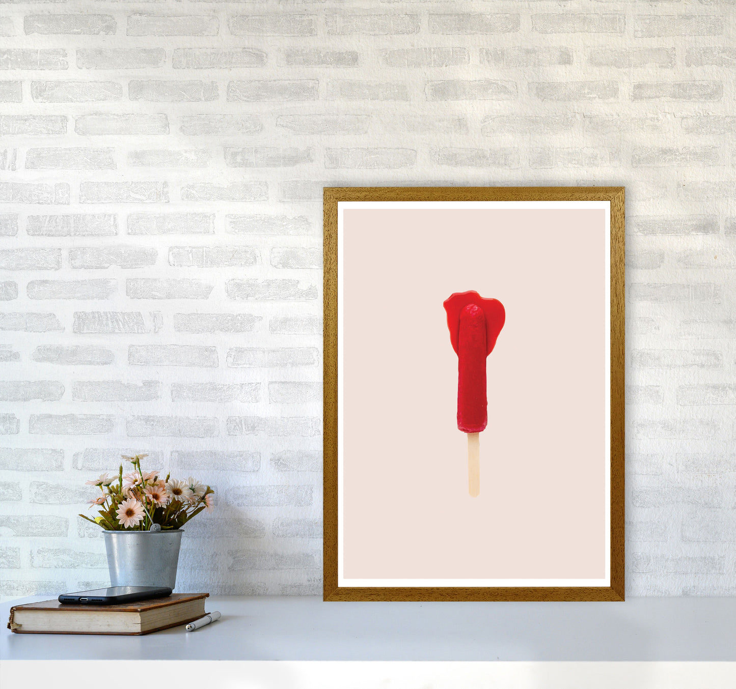 Red Icepop Modern Print A2 Print Only
