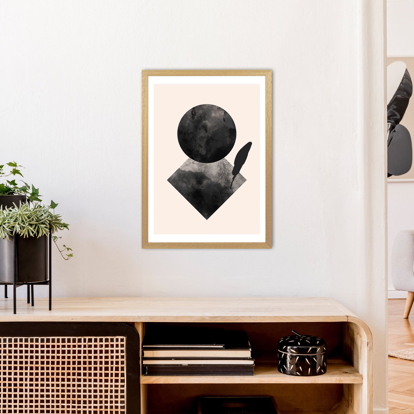 Nude And Black Watercolour 2 Art Print by Pixy Paper A2 Print Only
