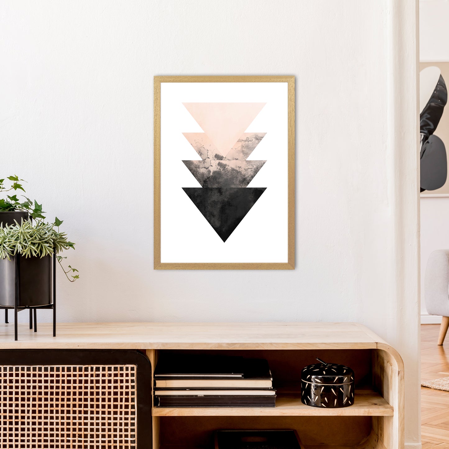 Nude And Black Watercolour 4 Art Print by Pixy Paper A2 Print Only