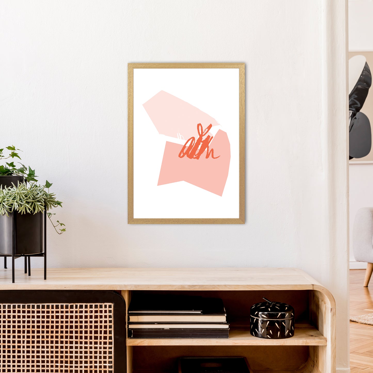 Pink And Coral Palette Shapes Art Print by Pixy Paper A2 Print Only