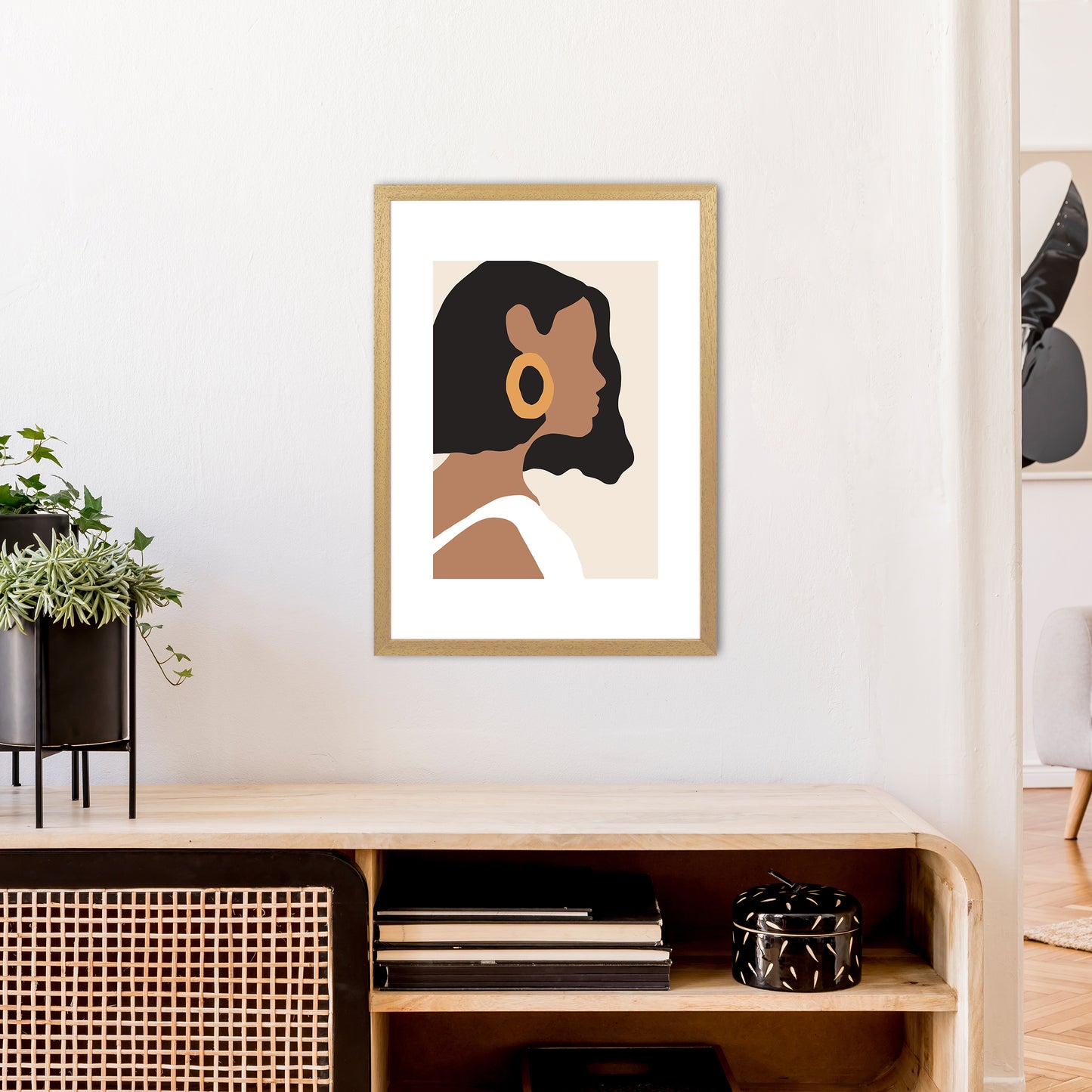 Mica Girl With Earring N6 Art Print by Pixy Paper A2 Print Only