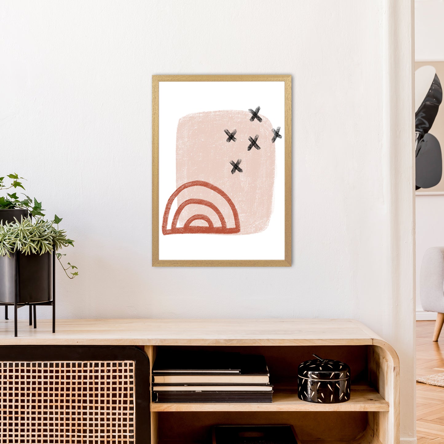 Dalia Chalk Red Rainbow Art Print by Pixy Paper A2 Print Only