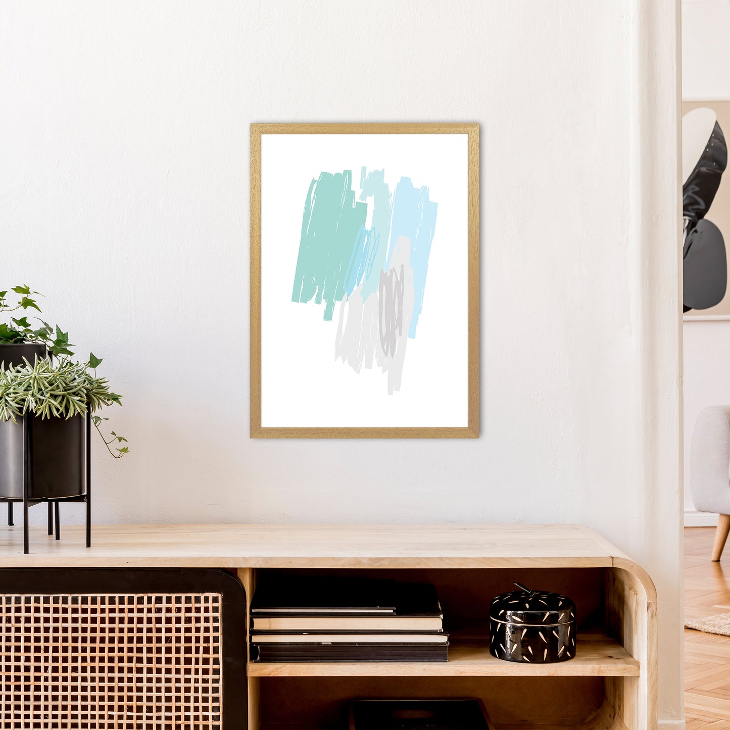 Mint Scribbles Drawings Art Print by Pixy Paper A2 Print Only