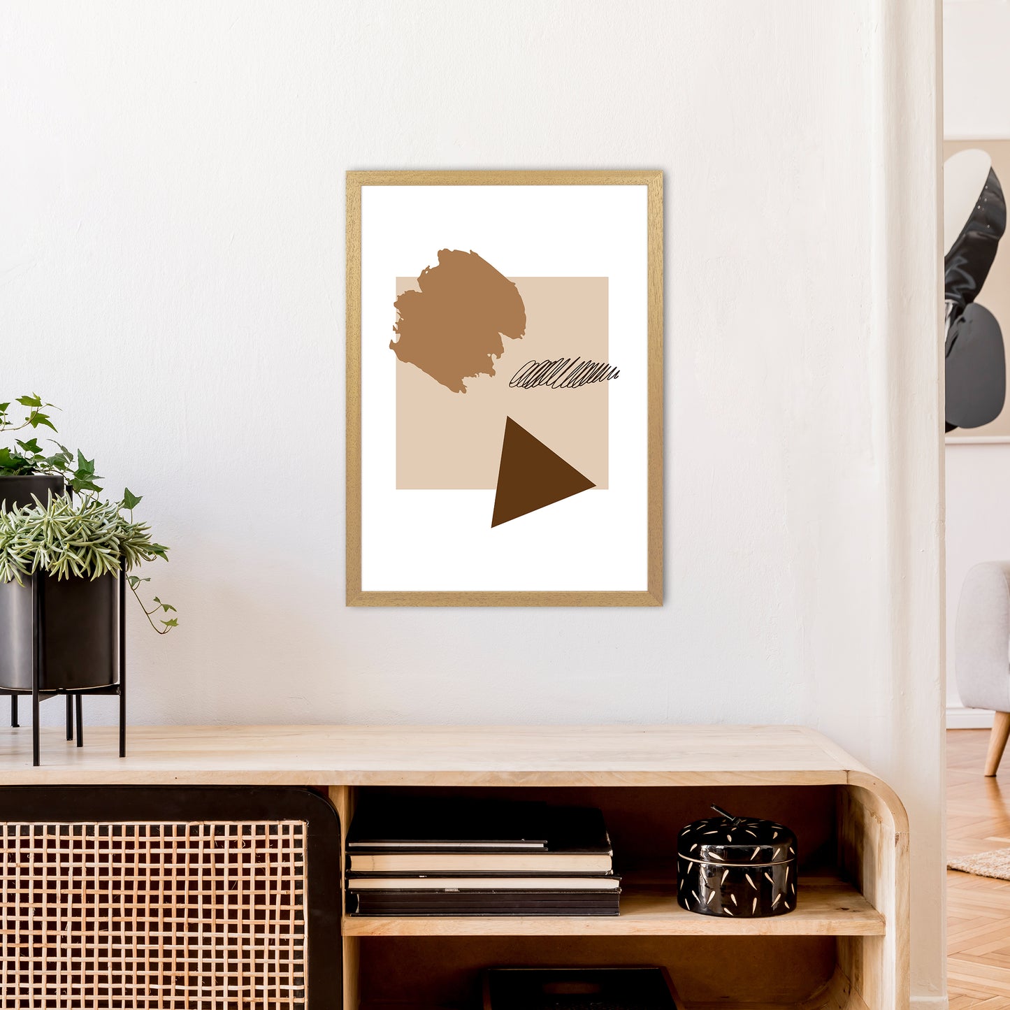 Square Mismatch Taupe Art Print by Pixy Paper A2 Print Only