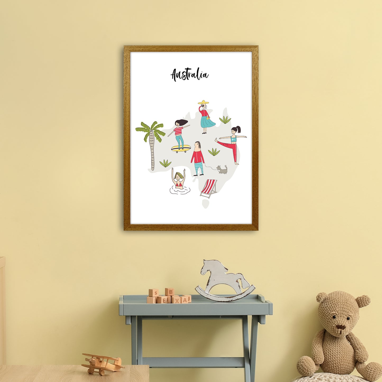 Australia Map Art Print by Pixy Paper A2 Print Only