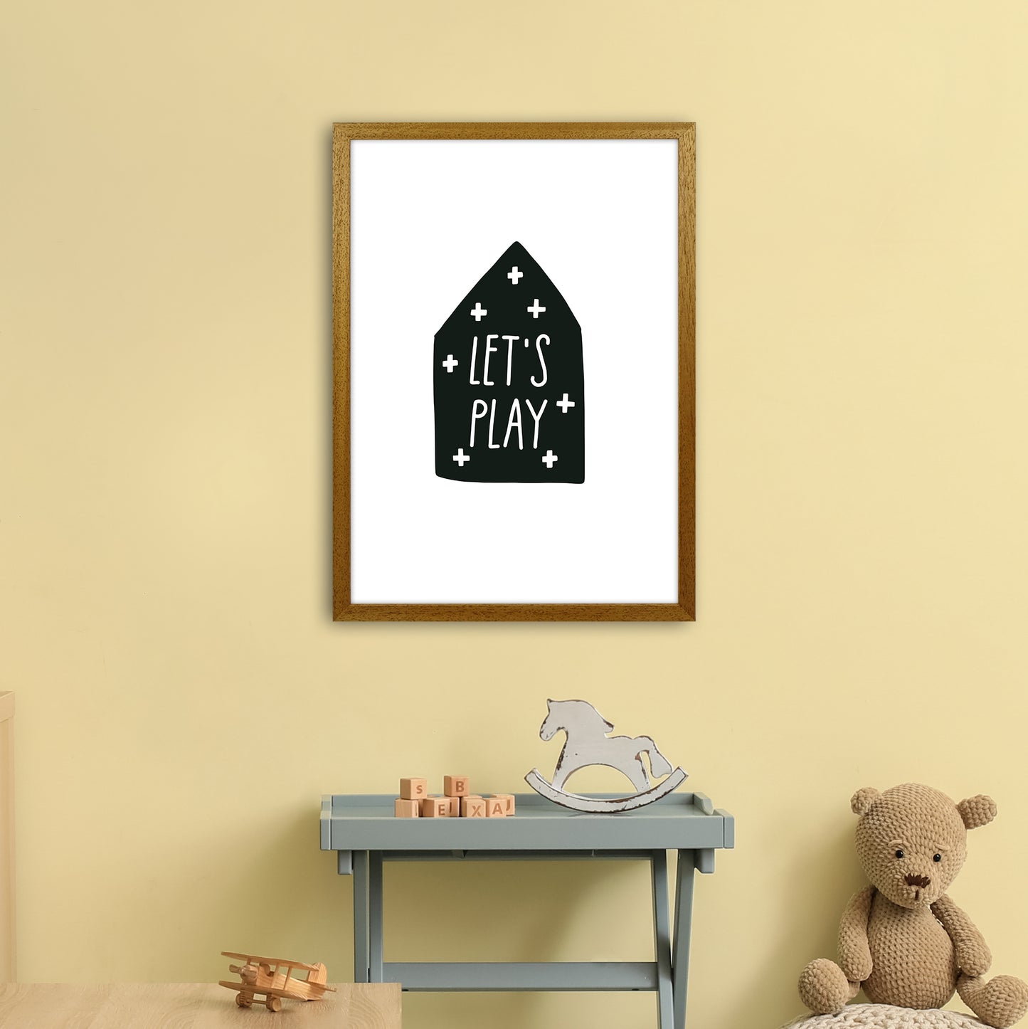 Let'S Play House Black Super Scandi Art Print by Pixy Paper A2 Print Only