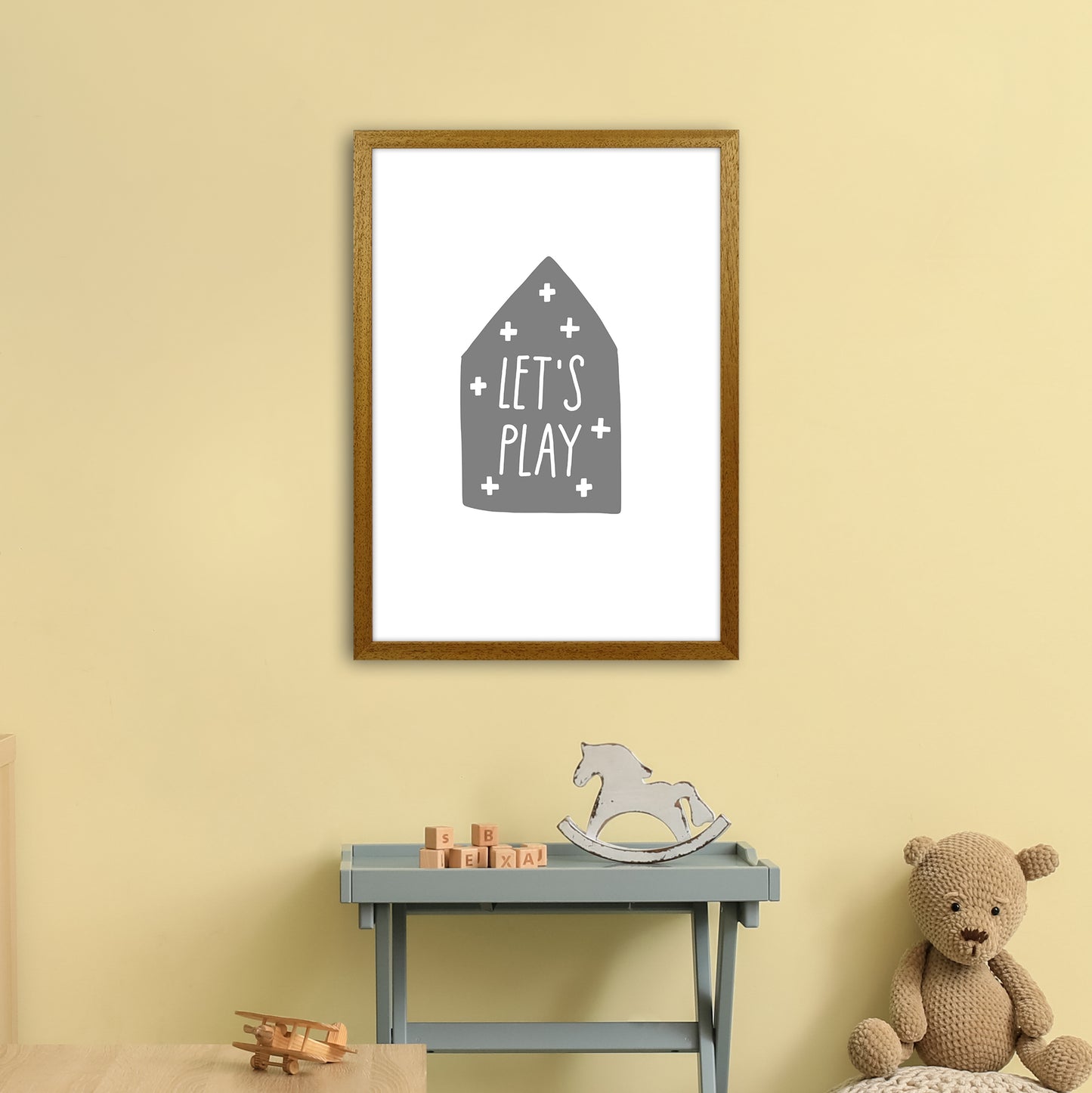 Let'S Play House Grey Super Scandi Art Print by Pixy Paper A2 Print Only